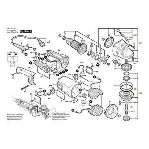 для угловой шлифмашины Bosch GWS 20-180 J 230 V 0601751913, деталировка 1