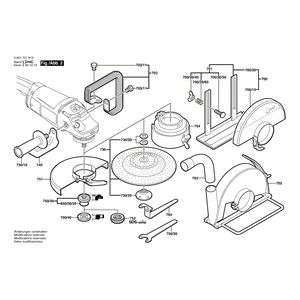 для угловой шлифмашины Bosch GWS 20-180 J 230 V 0601751913, деталировка 2