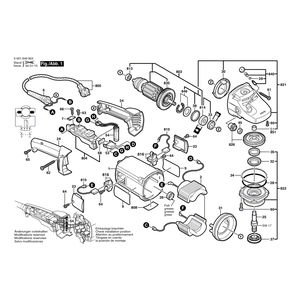 для угловой шлифмашины Bosch GWS 20-180 JH 230 V 0601849903, деталировка 1