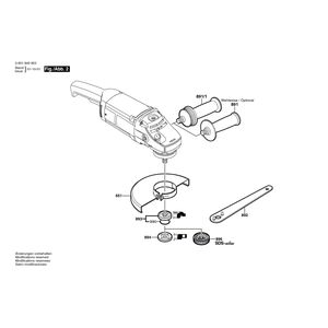 для угловой шлифмашины Bosch GWS 20-180 JH 230 V 0601849903, деталировка 2