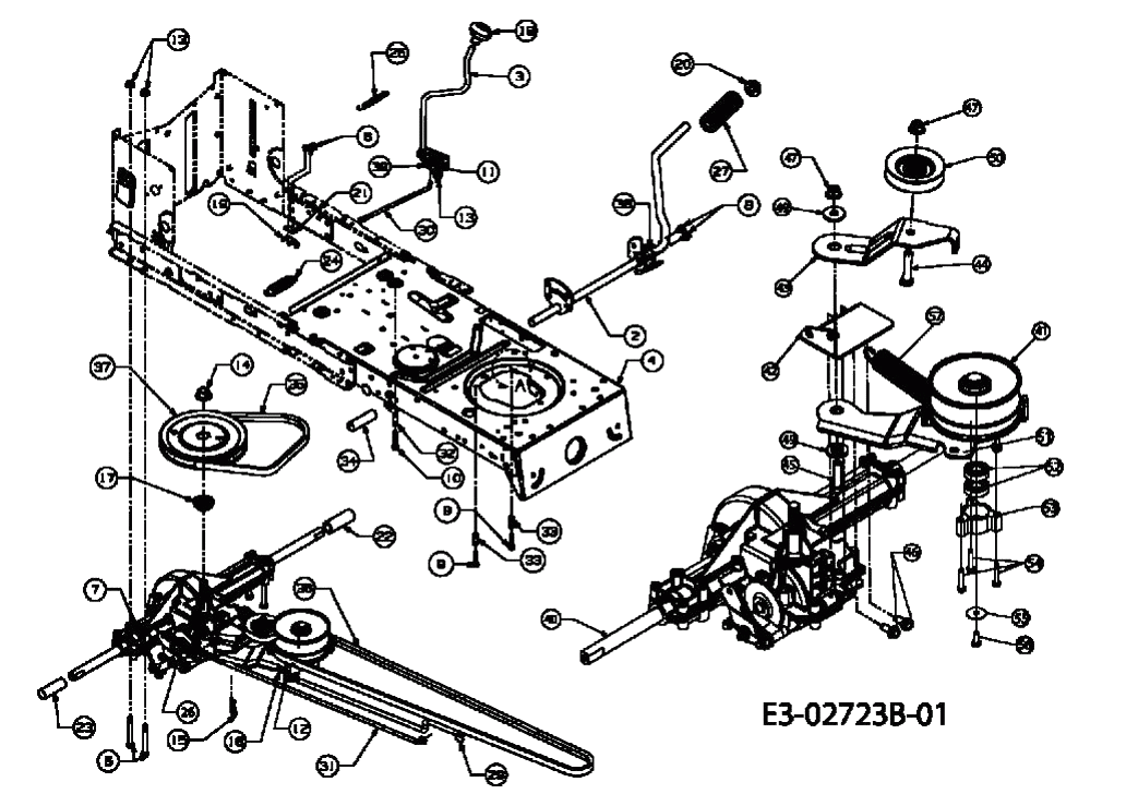 MTD Артикул 13AM762G600 (год выпуска 2007). Система привода, педали