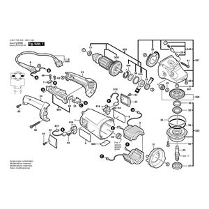 для угловой шлифмашины Bosch GWS 20-230 230 V 0601752003, деталировка 1