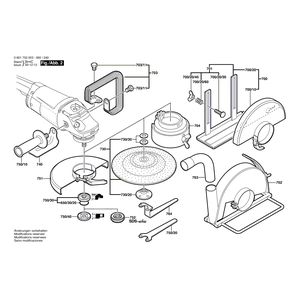 для угловой шлифмашины Bosch GWS 20-230 230 V 0601752003, деталировка 2