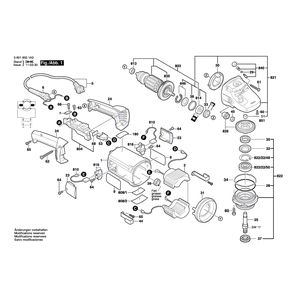 для угловой шлифмашины Bosch GWS 20-230 230 V 0601850193, деталировка 1