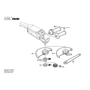 для угловой шлифмашины Bosch GWS 20-230 H 230 V 0601850003, деталировка 2