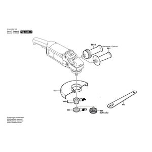 для угловой шлифмашины Bosch GWS 20-230 H 230 V 0601850103, деталировка 2