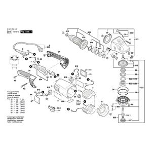 для угловой шлифмашины Bosch GWS 20-230 H 230 V 3601H50L03, деталировка 1