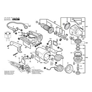 для угловой шлифмашины Bosch GWS 20-230 J 230 V 0601752903, деталировка 1