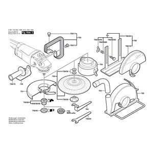 для угловой шлифмашины Bosch GWS 20-230 J 230 V 0601752903, деталировка 2