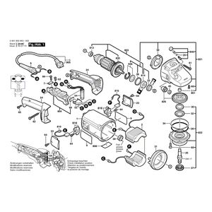 для угловой шлифмашины Bosch GWS 20-230 JH 230 V 0601850903, деталировка 1