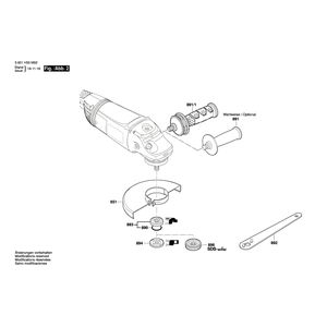 для угловой шлифмашины Bosch GWS 20-230 JH 230 V 3601H50M02, деталировка 2