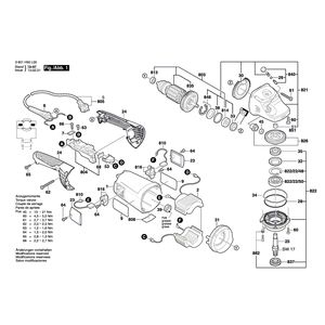 для угловой шлифмашины Bosch GWS 20-230H 230 V 3601H50101, деталировка 1