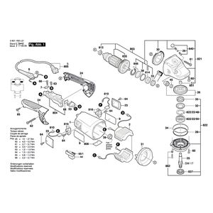 для угловой шлифмашины Bosch GWS 20-230H 230 V 3601H50102, деталировка 1