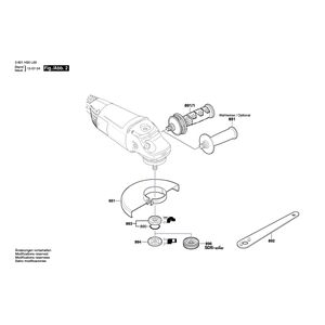 для угловой шлифмашины Bosch GWS 20-230H 230 V 3601H50L00, деталировка 2