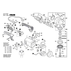 для угловой шлифмашины Bosch GWS 20-230JH 230 V 3601H50M00, деталировка 1