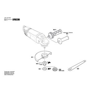 для угловой шлифмашины Bosch GWS 20-230JH 230 V 3601H50M00, деталировка 2