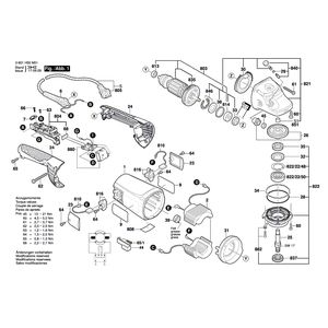 для угловой шлифмашины Bosch GWS 20-230JH 230 V 3601H50M01, деталировка 1