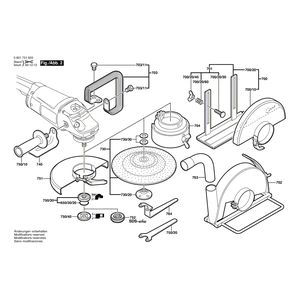 для угловой шлифмашины Bosch GWS 2000-18 J 230 V 0601751922, деталировка 2