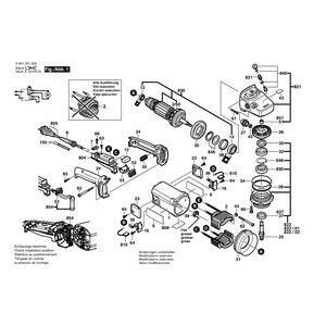 для угловой шлифмашины Bosch GWS 2000-180 J 230 V 0601351820, деталировка 1