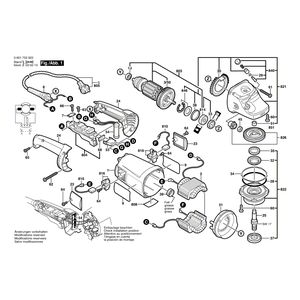 для угловой шлифмашины Bosch GWS 2000-23 J 230 V 0601752922, деталировка 1