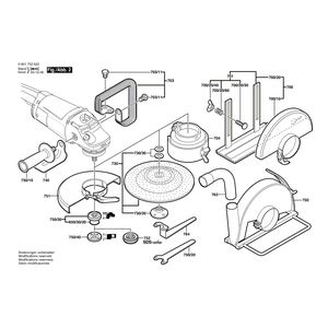 для угловой шлифмашины Bosch GWS 2000-23 J 230 V 0601752922, деталировка 2