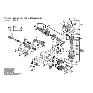 для угловой шлифмашины Bosch GWS 2000-230 230 V 0601352120, деталировка 1