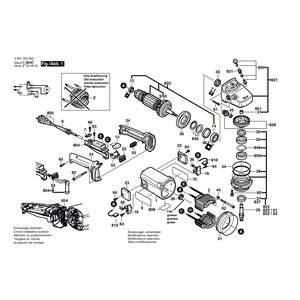 для угловой шлифмашины Bosch GWS 2000-230 J 230 V 0601352820, деталировка 1