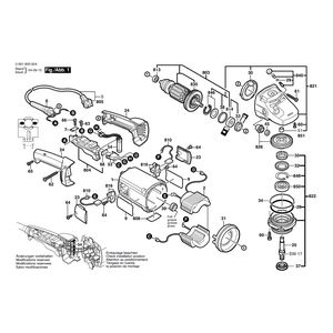 для угловой шлифмашины Bosch GWS 2000-230 JH 230 V 0601850925, деталировка 1