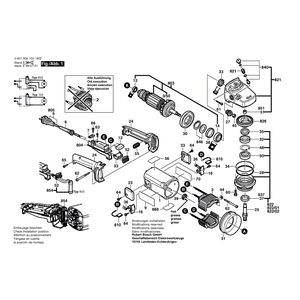 для угловой шлифмашины Bosch GWS 21-180 230 V 0601356103, деталировка 1