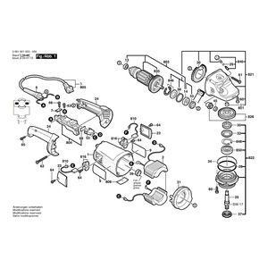 для угловой шлифмашины Bosch GWS 21-180 H 230 V 0601851003, деталировка 1