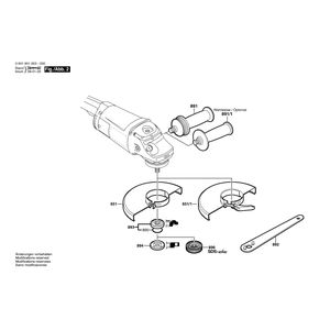 для угловой шлифмашины Bosch GWS 21-180 H 230 V 0601851003, деталировка 2