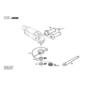 для угловой шлифмашины Bosch GWS 21-180 H 230 V 06018510A3, деталировка 2