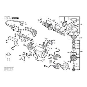 для угловой шлифмашины Bosch GWS 21-180 HV 230 V 0601851B03, деталировка 1