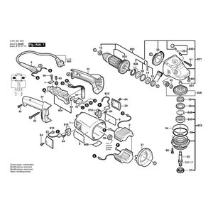 для угловой шлифмашины Bosch GWS 21-180 JH 230 V 0601851903, деталировка 1