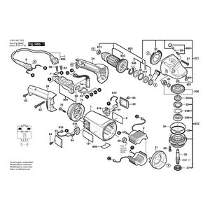 для угловой шлифмашины Bosch GWS 21-180 JHV 230 V 0601851G03, деталировка 1