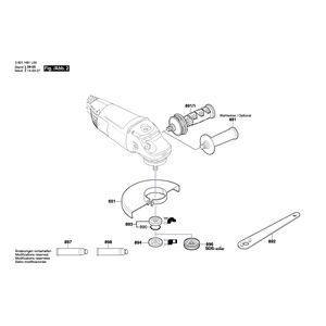 для угловой шлифмашины Bosch GWS 22-180 H 230 V 3601H81100, деталировка 2