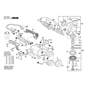 для угловой шлифмашины Bosch GWS 22-180 H 230 V 3601H81102, деталировка 1