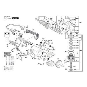 для угловой шлифмашины Bosch GWS 22-180 H 230 V 3601H81103, деталировка 1