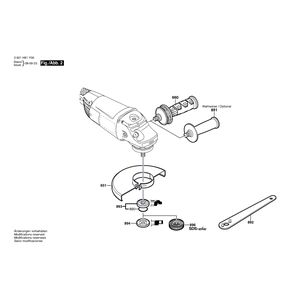 для угловой шлифмашины Bosch GWS 22-180 H 230 V 3601H81Y00, деталировка 2