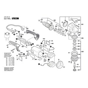 для угловой шлифмашины Bosch GWS 22-180 H 230 V 3601H81Y01, деталировка 1