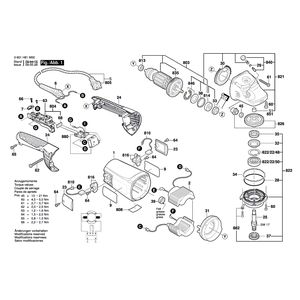 для угловой шлифмашины Bosch GWS 22-180 JH 230 V 3601H81M00, деталировка 1