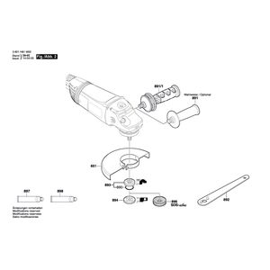 для угловой шлифмашины Bosch GWS 22-180 JH 230 V 3601H81M00, деталировка 2