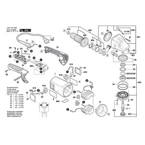 для угловой шлифмашины Bosch GWS 22-180 JH 230 V 3601H81M02, деталировка 1