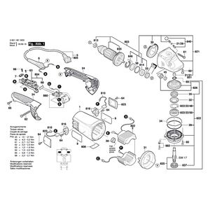 для угловой шлифмашины Bosch GWS 22-180 JH 230 V 3601H81M03, деталировка 1