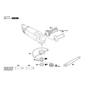 для угловой шлифмашины Bosch GWS 22-180 JH 230 V 3601H81M03, деталировка 2