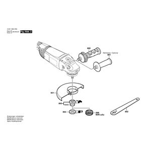 для угловой шлифмашины Bosch GWS 22-180 JH 230 V 3601H81Z00, деталировка 2