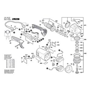 для угловой шлифмашины Bosch GWS 22-180 JH 230 V 3601H81Z01, деталировка 1