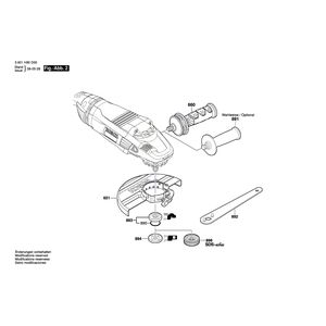 для угловой шлифмашины Bosch GWS 22-180 LVI 230 V 3601H90D00, деталировка 2