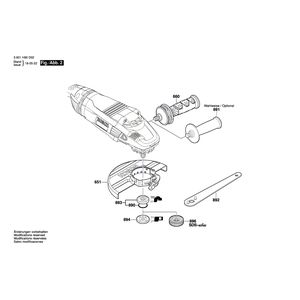 для угловой шлифмашины Bosch GWS 22-180 LVI 230 V 3601H90D02, деталировка 2