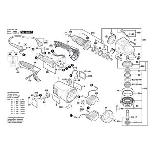 для угловой шлифмашины Bosch GWS 22-230 H 230 V 3601H82206, деталировка 1